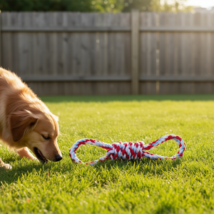 Juguete de Cuerda para Mascotas, Poliéster, 38 cm, Rojo, Blanco y Azul, Juguete Interactivo para Masticar para Perros - Product Image 3