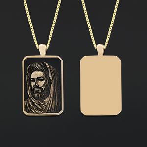 Colgante islámico BOJ 02 Hazmat Ali y colgante islámico rectangular de plata musulmana hecho a mano en plata de ley 925. Oferta a bajo precio. - Product Image 4