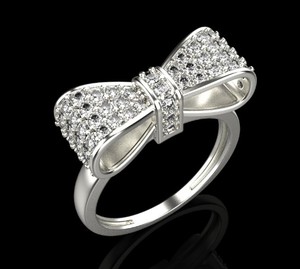 Luxury Designer 925 Silver Bow Knot <b>Ring</b> <b>Gold</b> Finish CZ Diamond Look Women Party Wear Gift Jewelry - Product Image 3