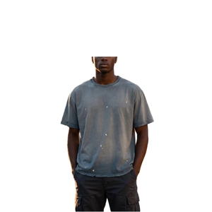 เสื้อยืดผู้ชายทรงปกติ ผ้าฝ้าย 100% ซักแล้ว สีพื้น คอกลม แขนสั้น ระบายอากาศได้ดี สวมใส่สบาย  รับสกรีนโลโก้ - Product Image 1