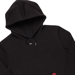 Ensemble de survêtement streetwear pour homme, personnalisable, noir et rouge, en polaire polyester à séchage rapide, avec sweat à capuche et pantalon long à cordon de serrage - Product Image 4