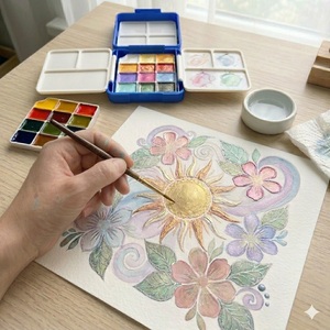 ชุดเครื่องเขียน OEM shimmering Dawn อัลตร้าแบบพกพาเดินทาง Plein อากาศสีน้ำภาพวาดชุดของขวัญที่อุดมไปด้วยจานสีของโลหะ - Product Image 4