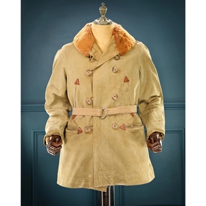 WWII US Vintage Style Trench Coat Made in Genuine Goatskin <b>Suede</b> Leather High Quality Custom Leather <b>Jacket</b> for Men - Product Image 1