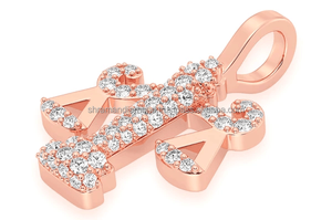 จี้ทองคำแท้ 10K ประดับเพชรโมอิสซาไนต์ VVS ดีไซน์เก๋ไก๋ทันสมัย ขายดี น้ำหนักสมดุล  งานสั่งทำพิเศษ  ประดับเพชรระยิบระยับ  เครื่องประดับแฟชั่น  ของขวัญนำโชค - Product Image 4