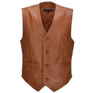 Wholesale Real Leather Sleeveless <b>Jacket</b> - High-Quality Men's Casual Fashion <b>Vest</b> for Global Export - Product Image 1