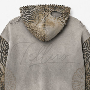 Sudadera con Capucha para Hombre, Diseño Personalizado, Estilo Moderno, con Pedrería, 100% Algodón, Alta Calidad, Corte Holgado, Transpirable, Estilo Urbano - Product Image 4