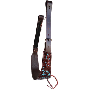 Cincha de cuero marrón repujado para caballo, con billetes para silla de montar western, equipo ecuestre duradero con logotipo personalizado, artículos premium para equitación. - Product Image 3