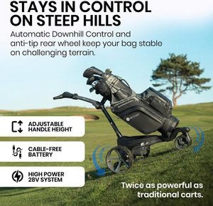 Voiturette de golf électrique avec navigation GPS, télécommande, batterie au lithium et moteur de 460 W - Product Image 3