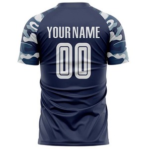 Camiseta de Fútbol con Estampado de Camuflaje Marino para Hombre, Manga Corta, Ligera, Transpirable, Personalizable con Nombre de Equipo - Product Image 2