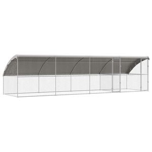 Jaula para Perros de Acero Plateada de 4 Piezas, 26.25 x 6.56 x 6.56 pies - Product Image 2