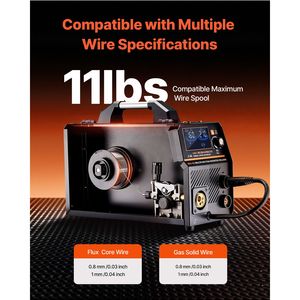 Poste à souder MIG synergique 160A 4-en-1 (MIG gaz/MIG fil fourré/électrode/TIG Lift) multiprocessus 110V/250A, sortie nominale 250A - Product Image 6