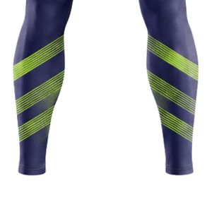 Leggings de cyclisme pour hommes et femmes, bleu marine et vert, longueur intégrale, rembourrés, ajustés, confortables et extensibles, vêtements de sport pour le vélo - Product Image 6