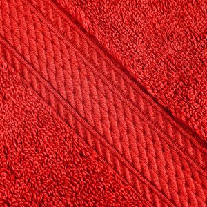 Stripe Pattern Cotton Face <b>Towel</b> Rectangular Machine Made Quick-Dry Hotel Use <b>Red</b> <b>Towels</b> - Product Image 5