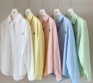 Chemise Quotidienne Femme Manches Longues Col Rabattu Version Coréenne Coupe Droite Vintage Boutons Broderie Logo Avant Printemps Été - Product Image 5