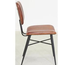 Silla de Cuero y Metal de Lujo con Sillón de Estilo Industrial Hecho a Mano con Tapicería de Cuero Premium al por Mayor para Exportación - Product Image 4