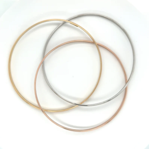 Vintage Solid Real Gold Plated Alloy Bangle <b>Bracelet</b> Unisex Wedding Fashion Jewelry Silver and Rose Gold Tone Bangles - Product Image 3