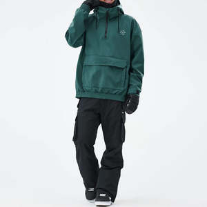 Sudadera con capucha para hombre, holgada, extragrande, impermeable, cortavientos, transpirable, con forro polar Tex, aislada, con cremallera de un cuarto, larga, para invierno - Product Image 4