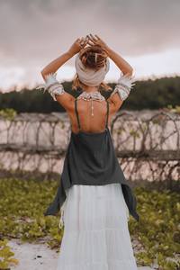 Blusa Calypso de Algodón Estilo Boho para Mujer, Ligera, para Playa, Verano, Talla Grande, sin Mangas - Product Image 3