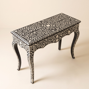 Mesa Consola con Incrustaciones Florales, Diseño Floral Moderno para Sala de Estar, Dormitorio, Pasillo, Cocina, Oficina en Casa - Product Image 3