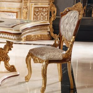 Juego de Comedor de Madera de Caoba Sólida de Lujo Europeo, Tallado a Mano, Estilo Palacio Francés, Muebles de Mesa y Sillas de Alta Gama - Product Image 5