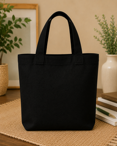 Bolsa de Tela con Diseño de Progreso, No Perfección, 15x12x6 Pulgadas, Negra, Cierre Magnético, Bolsillo Interior, Bolsa de Compras - Product Image 6