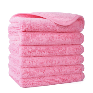 Toallas Tejidas de Secado Rápido en Rosa, Blanco y Gris a Rayas, Juego de Toallas Faciales de Algodón, Rectangulares, Suaves para la Piel, Estilo Liso para Uso en Hoteles - Product Image 1