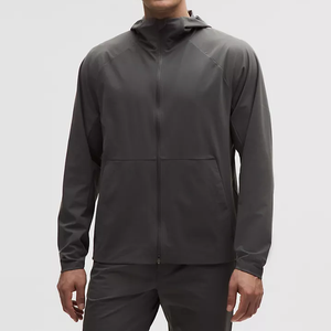 Chaqueta de senderismo impermeable de lona con capucha y cuello mandarín teñido, unisex, talla grande, con logo personalizado, para invierno - Product Image 2