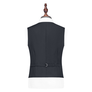 Gilet décontracté personnalisé pour homme, col en V, coupe ajustée, motif écossais, pour tenue de costume formel ou décontracté, en tissu peigné imperméable - Product Image 2
