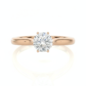 Anillo de Compromiso de Oro Rosa de 9kt con Diamante Cultivado en Laboratorio, Corte Brillante Redondo, Solitario, Certificado IGI, Anillo de Boda Moderno - Product Image 6