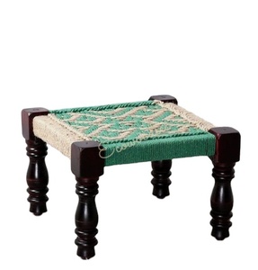 เก้าอี้ทำจากไม้มีเชือกสีขาวถักด้วยมือที่หรูหราสำหรับการเข้าไปในห้องนอนสวนบ้านไร่ใช้คอนโซลฝังกระดูก - Product Image 5