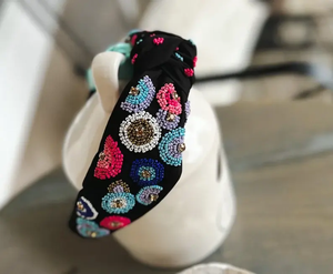 Baroque Bling Crystal Beaded Padded Headband Women's Fashion Rhinestone Hairband <b>Accessory</b> for <b>Wedding</b> Occasions - Product Image 1