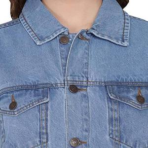 Body Fit Y2K Streetwear Blue <b>Denim</b> <b>Jacket</b> Steel Donut Button Washed <b>Denim</b> Jean <b>Jackets</b> for Women's for Winter Outerwear - Product Image 4