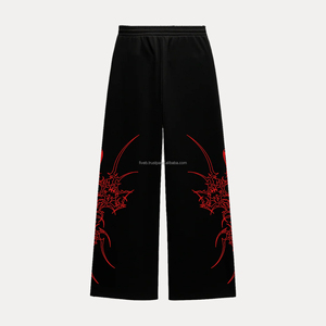 New Arrival Unisex Mid Waist Eco-Friendly Flared Jogger Baggy Trousers for Men Women Loose Fit High Street Splash Ink - Product Image 4