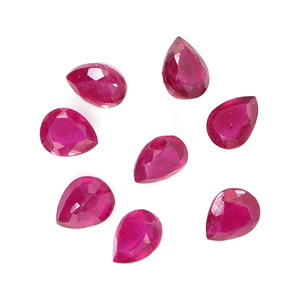 Rubíes naturales de Bangkok calibrados en forma de pera de 7x8 mm, piedra preciosa de rubí facetada natural suelta para la fabricación de joyas, lista para usar. - Product Image 3