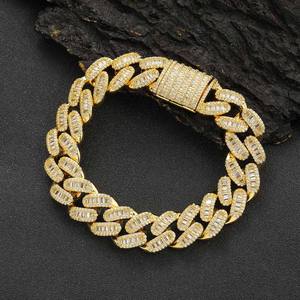 Wholesale Supply Luxury Baguette Cut Moissanite Diamond Hip Hop Bracelet for <b>Men</b> Available for Export Price from India - Product Image 5