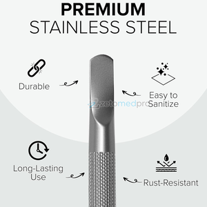 Pousse-cuticules professionnel en métal, outil de manucure durable en acier inoxydable pour l'art des ongles - Product Image 4