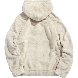 Top Selling Best Quality Polyester/Cotton Unlined Knitted <b>Sherpa</b> Hooded Sweatshirt <b>Men</b> Anti-Wrinkle Lightweight Winter <b>Hoodies</b> - Product Image 4