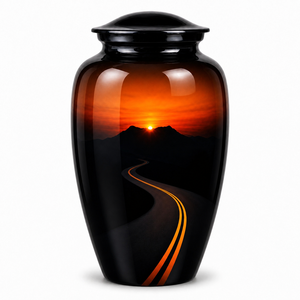 Autocollant commémoratif de luxe « Horizon Infini » avec urne funéraire en émail pour cendres humaines - Product Image 3