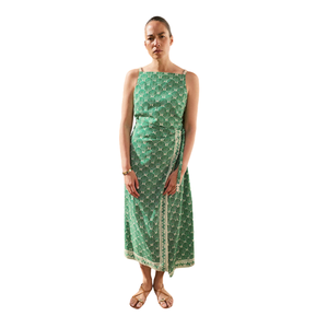 Vestido Midi Floral para Mujer, Vestido Midi Informal con Mangas Abullonadas - Product Image 1