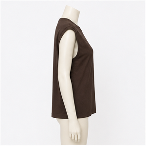 Camiseta de algodón con cuello redondo y manga corta extragrande para mujer - Product Image 2