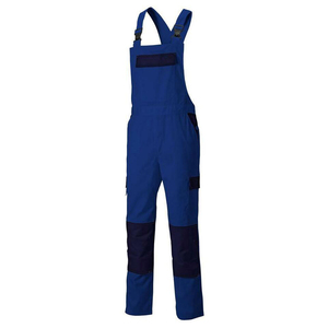 Combinaison de travail pour hommes, gris avec accents rouges, bretelles réglables, résistante à l'abrasion, uniforme en coton - Product Image 4