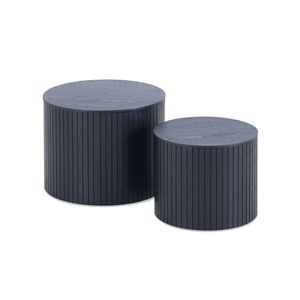 2-Piece <b>Nested</b> MDF Coffee <b>Table</b> Set Black Living Room/Lounge Area Furniture - Product Image 3