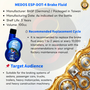 Liquide de frein haute performance MEDOS ESP-DOT-4 100CC |   240 ° Point de ébullition élevé |   Anti-corrosion et fiabilité par tous les temps 100ml - Product Image 2