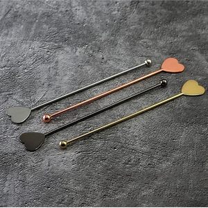 Mélangeur à café en acier inoxydable en forme de cœur pour cocktail, jus de fruits, limonade, thé glacé, cuillère à mélanger réutilisable - Product Image 3