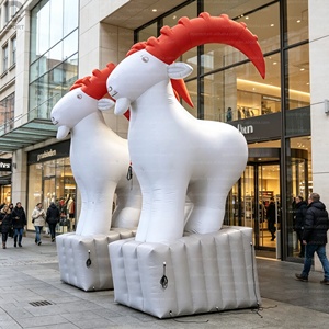 Modèle gonflable de chèvre <span class=keywords><strong>alpine</strong></span> publicitaire de 4 m en tissu Oxford, personnalisé, avec éclairage LED, pour événements agricoles, festivals et festivals de rue - Product Image 5