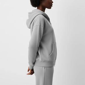 Sweat-shirts à capuche zippés pour femmes grandes tailles, manches longues, hiver, coupe ample, écologiques, vestes décontractées tendance - Product Image 5