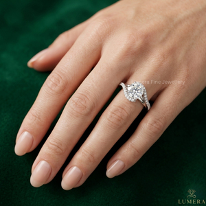 Anillo de Compromiso y Boda de Oro Blanco de 9K, 10K, 14K y 18K Personalizado, con Diamante Certificado por IGI, Corte Twist Pav, Chapado en Rodio, de Lujo para Mujer - Product Image 5