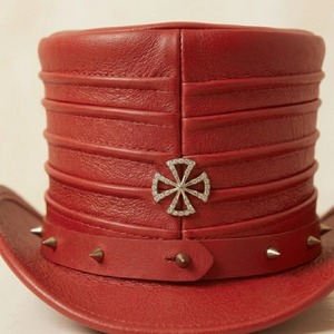Chapeau haut de forme en cuir sur mesure, accessoire de mode haut de gamme pour femme, chapeau classique en forme de couronne, chapeau en cuir lisse. - Product Image 5