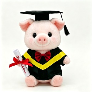 Peluche Lapin de Remise de Diplôme avec Toque Noire, Robe Jaune, Nœud Rouge et Diplôme dans les Mains, 31cm-50cm, Unisexe - Product Image 4