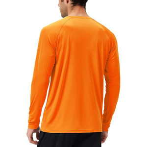 เสื้อแรชการ์ดแขนยาวสีส้มสำหรับผู้ชาย ป้องกันแสงแดด UPF 50+ แห้งเร็ว กระชับกล้ามเนื้อ เหมาะสำหรับว่ายน้ำ - Product Image 3